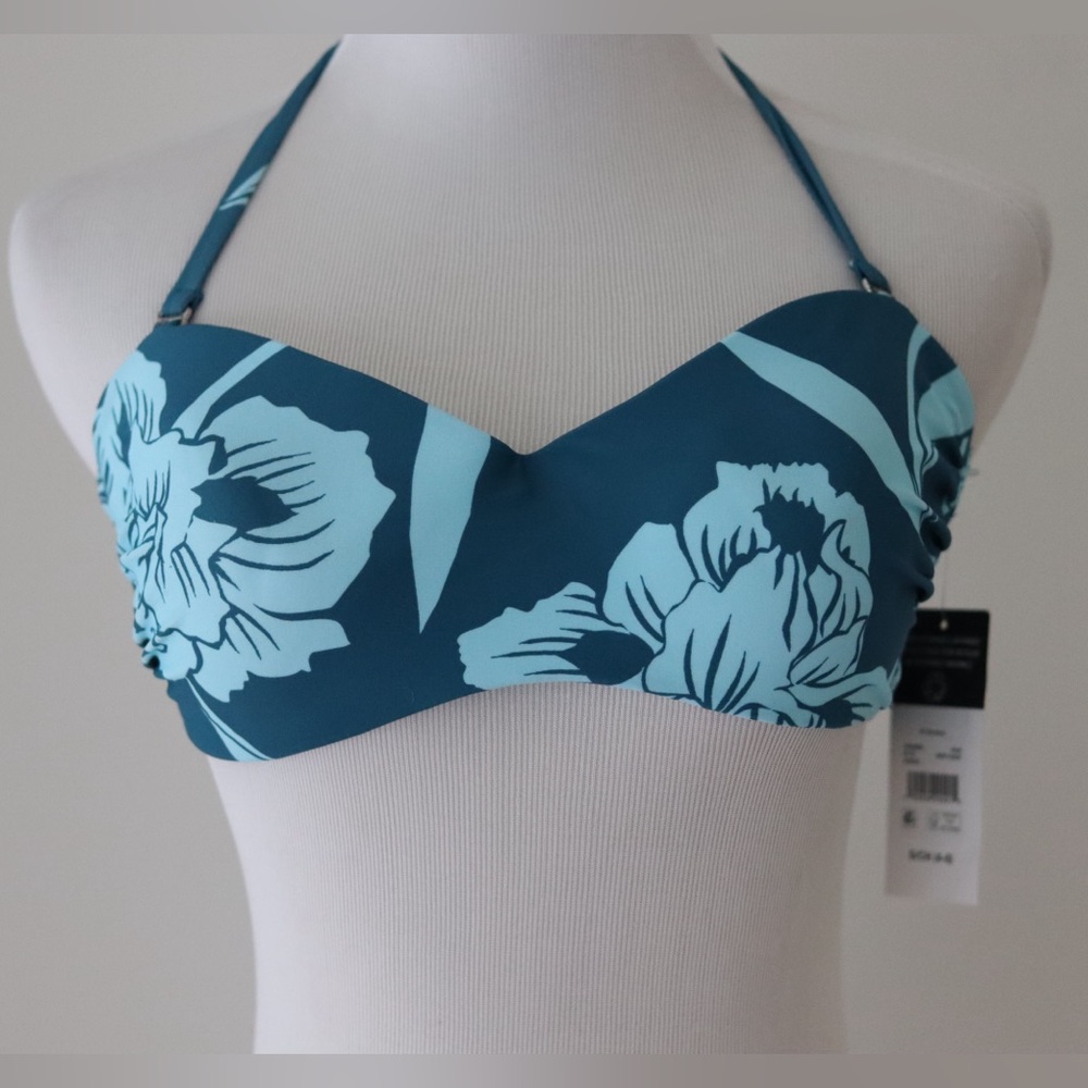 Sandflower Womens Cinched Bralette Bikini Swim Top Size Small 4-6 Blue Teal NWT